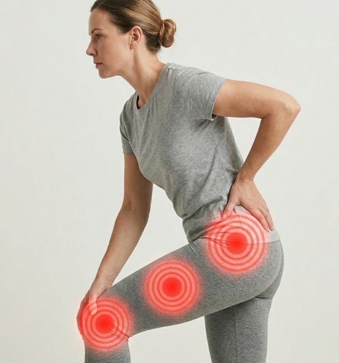 Person with knee and hip pain