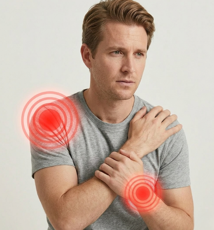 Person with shoulder and arm pain